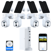 TOGUARD SC23 10CH 4MP Solar Wireless Security Camera System Outdoor Battery WiFi Dome Surveillance Camera NVR HDMI Connector