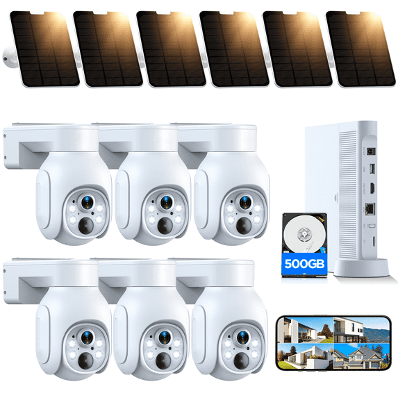 TOGUARD SC23 10CH 4MP Solar Wireless Security Camera System Outdoor Battery WiFi Dome Surveillance Camera NVR HDMI Connector