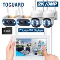thumbnail image 1 of Toguard SC26 SC42 2K/3MP Wired/Solar Security Camera System Outdoor with 7" Monitor PTZ Dome Surveillance Camera WiFi Wireless Connector, 1 of 10