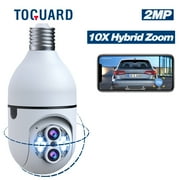 Toguard SC11 10X Hybrid Zoom Light Bulb Security Camera Outdoor E27 PTZ Dual Lens Wireless Dome Surveillance Camera