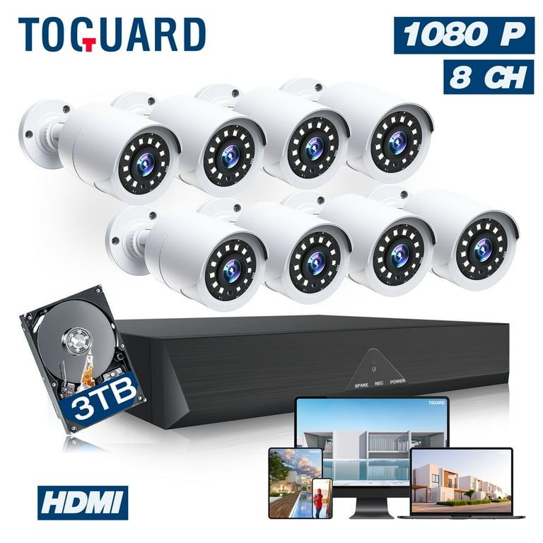 Toguard 8CH CCTV Security Camera System with 3TB Hard Drive