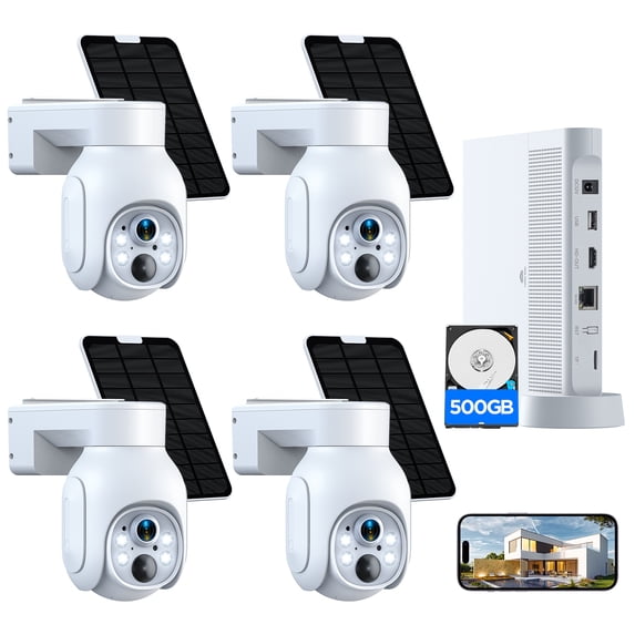 Toguard Solar Wireless Security Camera System Outdoor Battery Bullet Surveillance Camera Wireless Connector (Only supports 2.4Ghz WiFi)