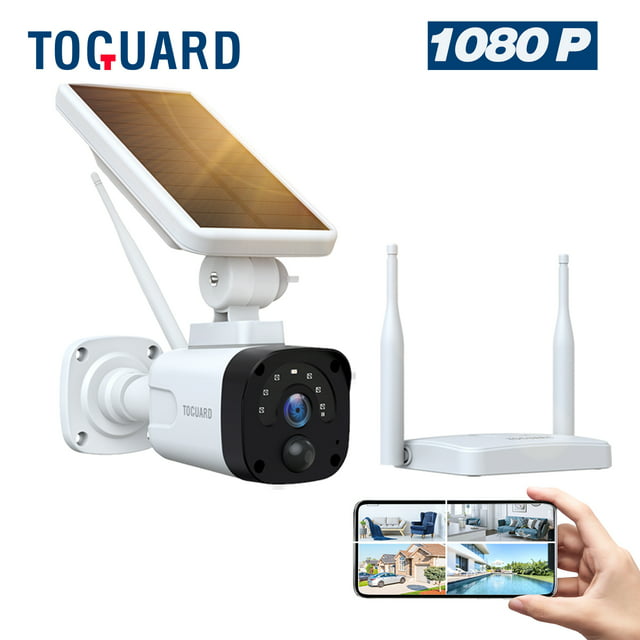 Toguard Solar Wireless Security Camera System Outdoor Battery WiFi Bullet Surveillance Camera Wireless Connector