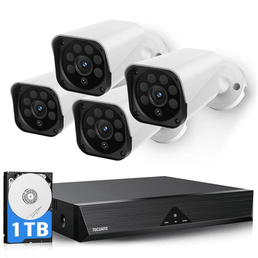 Toguard W204 8CH CCTV Security Camera System Outdoor with 1TB Hard Drive 4pcs Wired 1080P Bullet Surveillance Cameras HDMI Connector