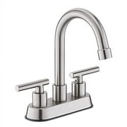 Tohlar Brushed Nickel Bathroom Sink Faucet, Bathroom Faucet Brushed Nickel, 2-Handle Bathroom Sink Faucet, Bathroom Faucet, 4 Inch Centerset Bathroom Faucets with Pop-up Drain and Supply Lines