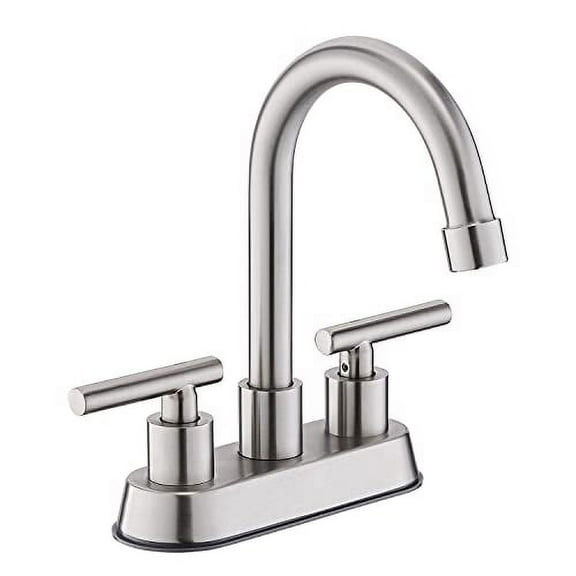 Tohlar Brushed Nickel Bathroom Sink Faucet, Bathroom Faucet Brushed Nickel, 2-Handle Bathroom Sink Faucet, Bathroom Faucet, 4 Inch Centerset Bathroom Faucets with Pop-up Drain and Supply Lines
