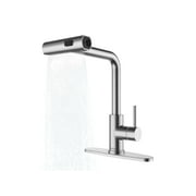 Tohlar Kitchen Faucet, Waterfall Kitchen Faucet with Pull Down Sprayer, 3 Modes Sprayer Kitchen Sink Faucet Single Lever Handle Faucet for Kitchen Sink, Brushed Nickel