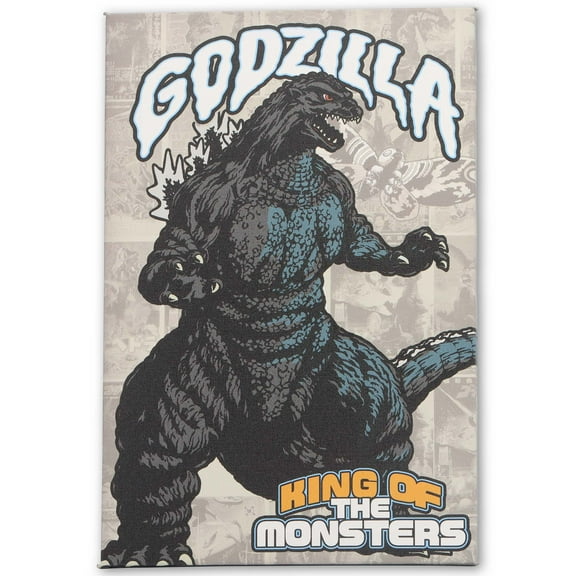 Toho International Godzilla King of the Monsters Grayscale Canvas Sign for Man Cave, Game Room, or Movie Room