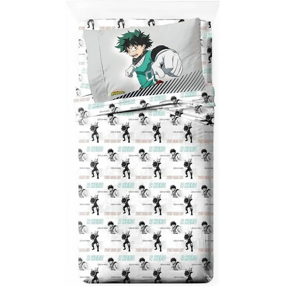 Toho My Hero Academia You Can Be A Hero 3 Piece Twin Size Sheet Set - Anime Home Bedding