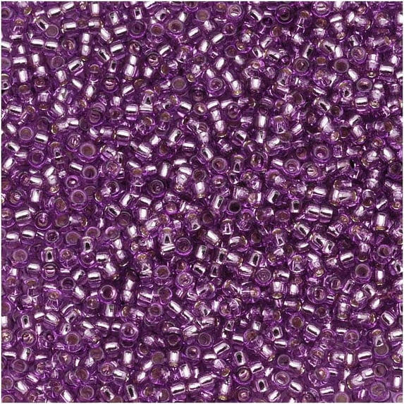 Toho Round Seed Beads 11/0 #2219 'Silver Lined Light Grape' 8g
