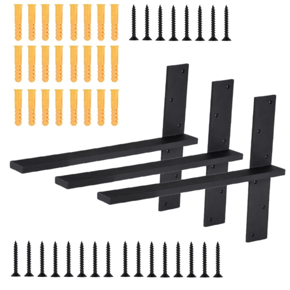 Tohu 3-Piece Steel Floating Shelves Brackets, Heavy Duty Modern Corbels for Wall Shelving in Kitchens, Bathrooms & Bedrooms