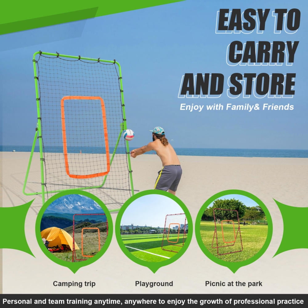 Tohu 4-Angle Adjustable 6x3.6ft Volleyball Rebound Net, 1.2mm Iron Frame & High-Density PE Practice Net for Home Training