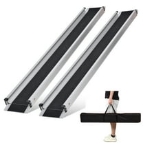 Tohu Anti-Skid Aluminum Telescoping Wheelchair Ramp 8ft, 661LBS Capacity Portable Threshold Ramp for Steps & Stairs