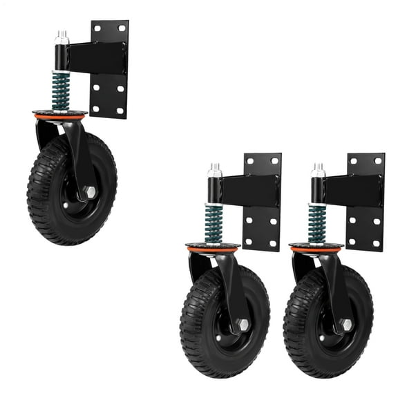 Tohu Spring Loaded 8" Gate Casters, 600 Lbs Capacity 360° Swivel Rollers Caster Wheels for Residential & Commercial