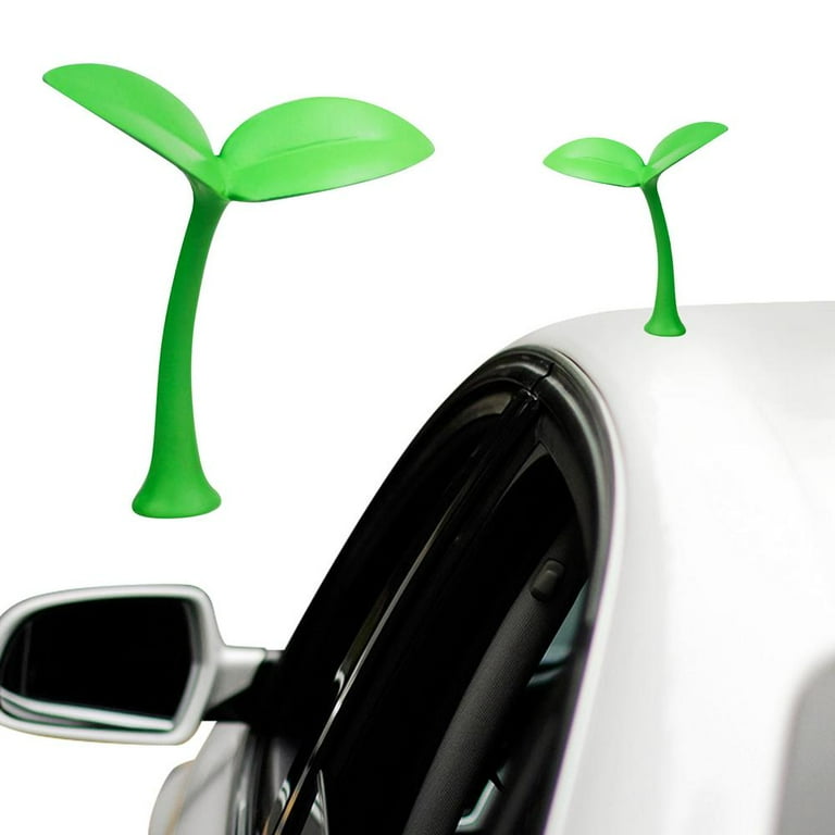 Tohuu 3D Car Roof Decoration Bean Sprouts Sapling Devil Horn Style 