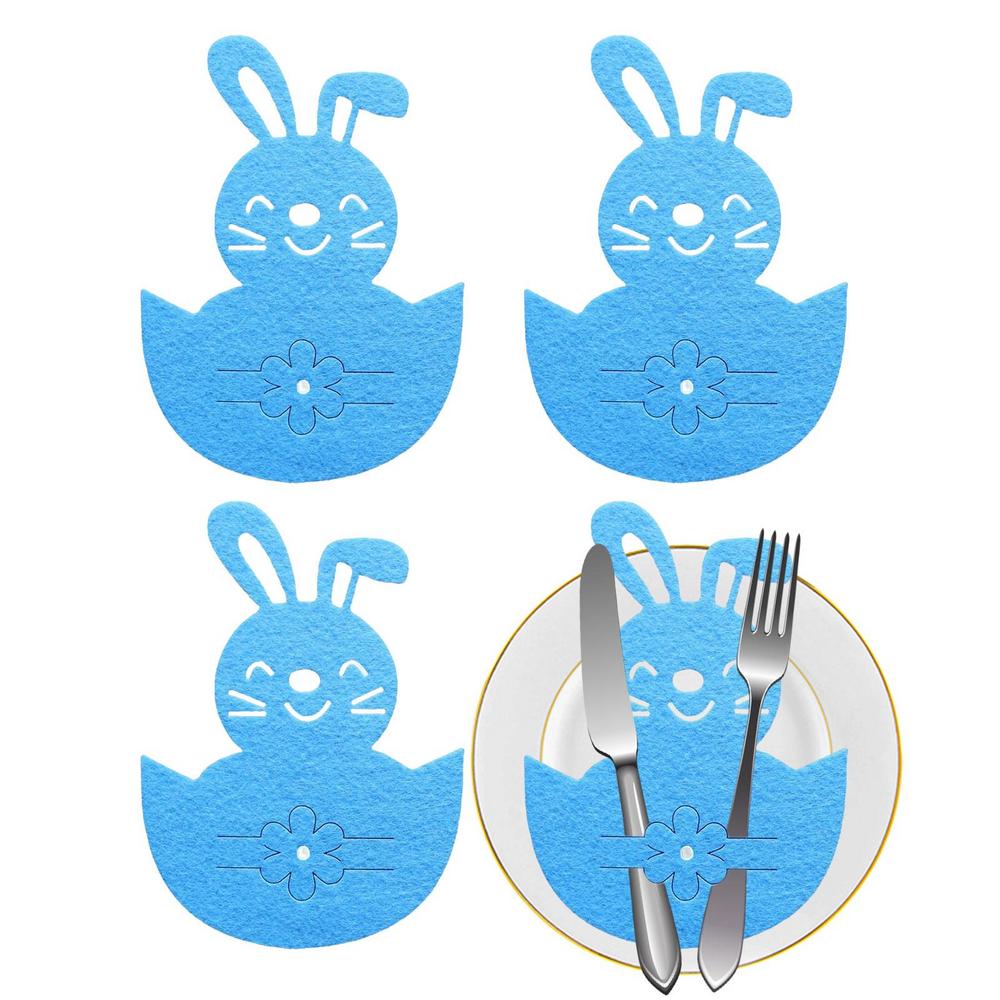 36 Pcs Easter Bunny Utensil Holders - Colorful Felt Cutlery Sleeves For Spring Party Table Settings - View #4