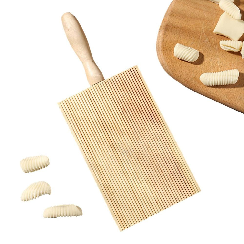 Gnocchi Board by Crafted Home Goods - Hand Crafted in USA of American Grown Walnut - Solid Wood Gnocchi Paddle with Garganelli Stick - Cavatelli Pasta