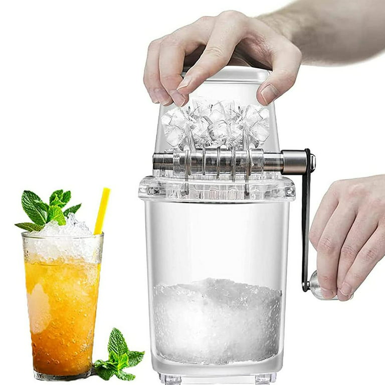 Tohuu Hand Crank Ice Crushers Hand Crank Ice Crusher Non-Electric Home  Slush Machine Shaved Ice Maker with Stainless Steel Blades for Fast  Crushing method 