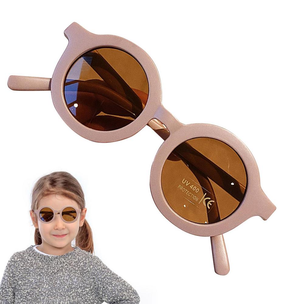 Teumire Kids Polarized Sunglasses For Ages 3-9 - 100% UV Protection Round Frame Shades For Girls & Boys | Lightweight TR90 Frame