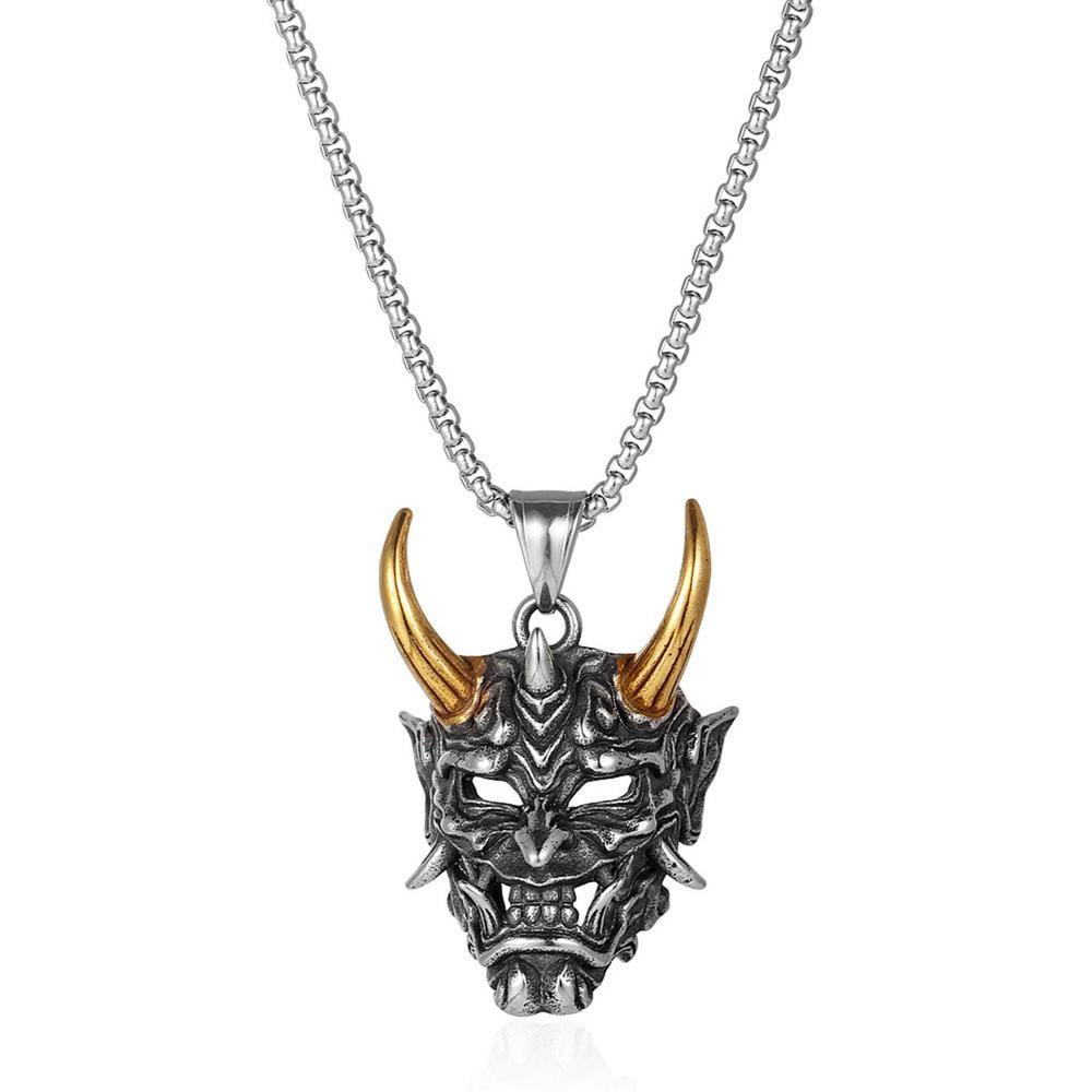 FAZOVIN Gothic Demon Skull Pendant Necklace for Men, Punk Demon Horn  Necklace Stainless Steel Evil Skull Head Necklace for Boys : Amazon.ca:  Clothing, Shoes & Accessories