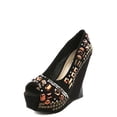 thumbnail image 1 of Toi Et Moi Mango-06 Embellished Peep Toe Platform Wedge (6 B(M) US), 1 of 1