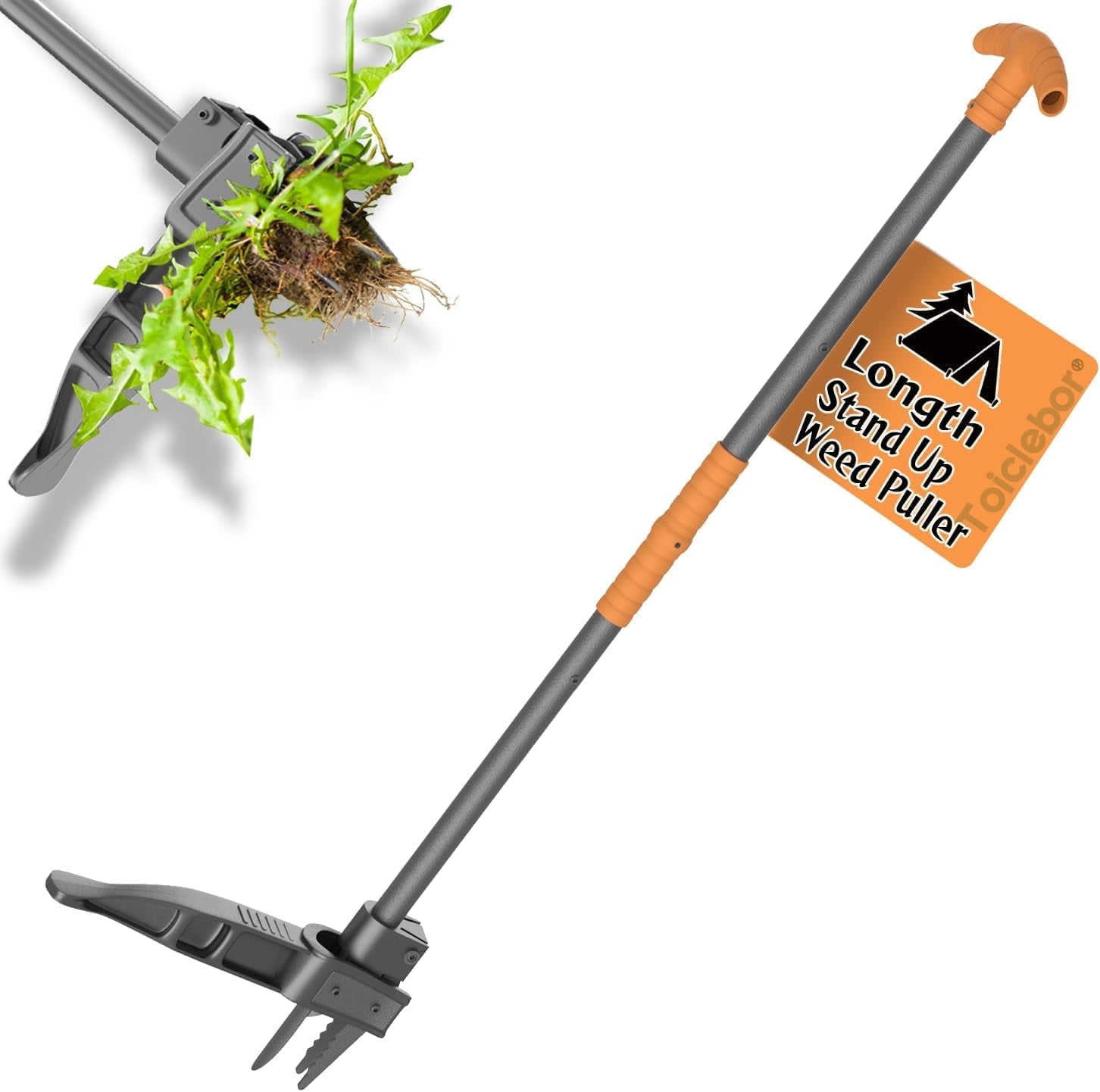 Toiclebor Stand up Weed Puller Tool,Weeder,Hand Weeding Tool with Long Ergonomic Handle,Remove Weeds Without Bending,Pulling,Kneeling-Black