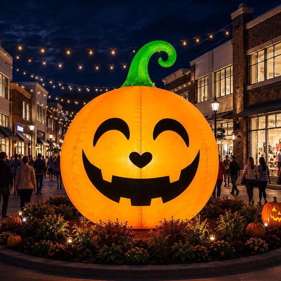 Toiyjofe 10 ft Halloween Inflatable Pumpkin with LED Lights, Giant Jack-o'-Lantern Outdoor Decoration for Business, Festival & Large Yard Displays