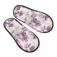 Toile De Jouy House Slippers Women Cozy Memory Foam Vintage French Slip