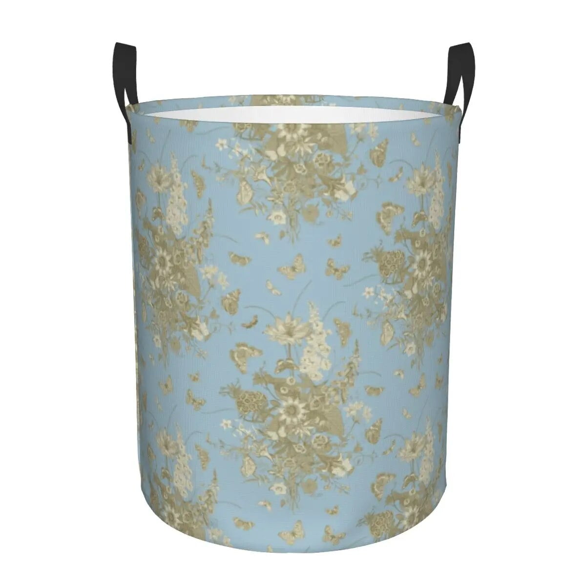 Toile De Jouy Patterns Laundry Basket Foldable French Motif Clothes ...