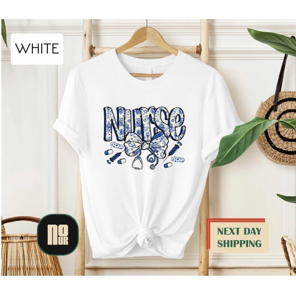 Toile Nurse Coquette Bow T-Shirt, Stethoscope Nurse Bow Sweatshirt, Healtcare Professionals Shirt, Nurse Tee,Nursing T-Shirt, For Nurse TSHIRT All Size S-5XL