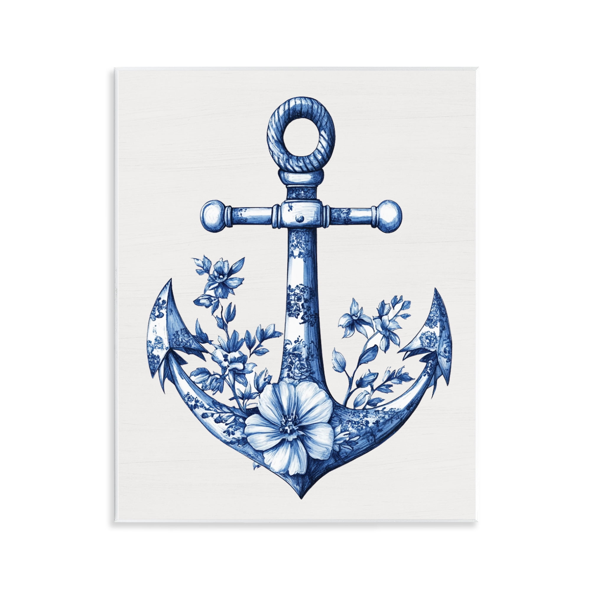 Toile Patterned Anchor Wall Plaque Art, design by Lettered and Lined
