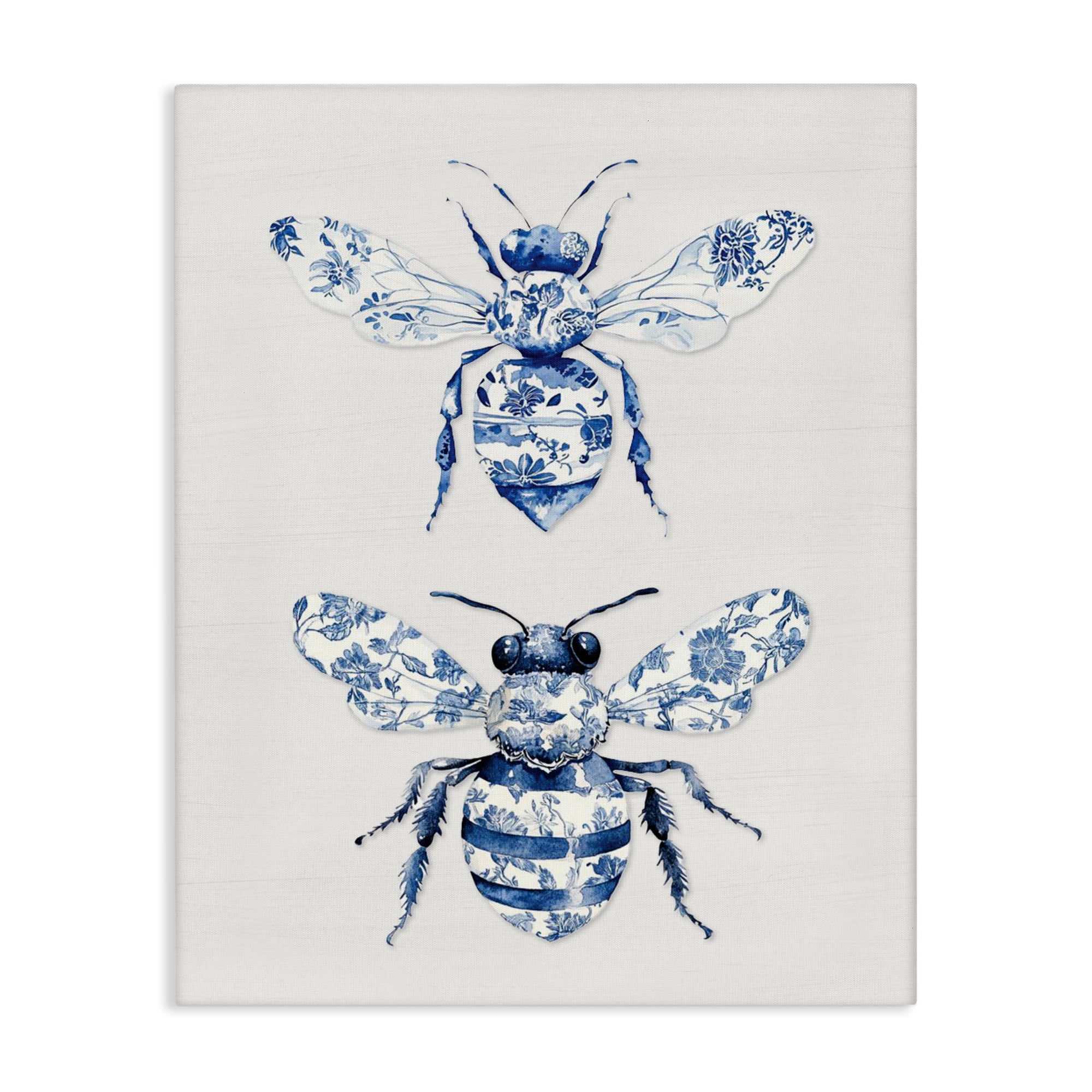 Toile Patterned Bees Canvas Wall Art, design by Lettered and Lined