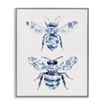 thumbnail image 1 of Toile Patterned Bees Gray Framed Giclee Art, design by Lettered and Lined, 1 of 9