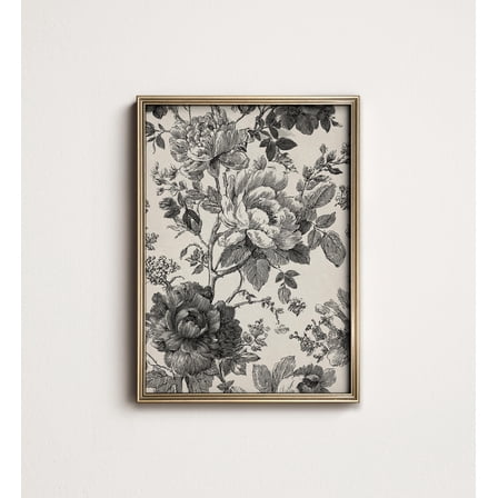 Toile Wall Art Print: Black And Beige French Tapestry (Printable) 9-176 UNFRAMED Poster, Wall Art for Decor, Present, 8x12