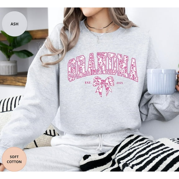 Toile de Jouy Grandma SweatshirtCoquette Chinoiserie Floral Bow TSHIRT All Size S-5XL