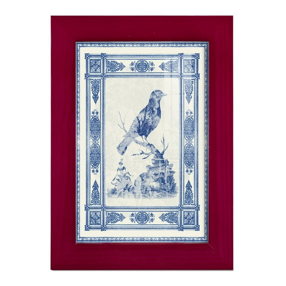 Toile de Jouy I -Framed Print w/glass-Cherry Red