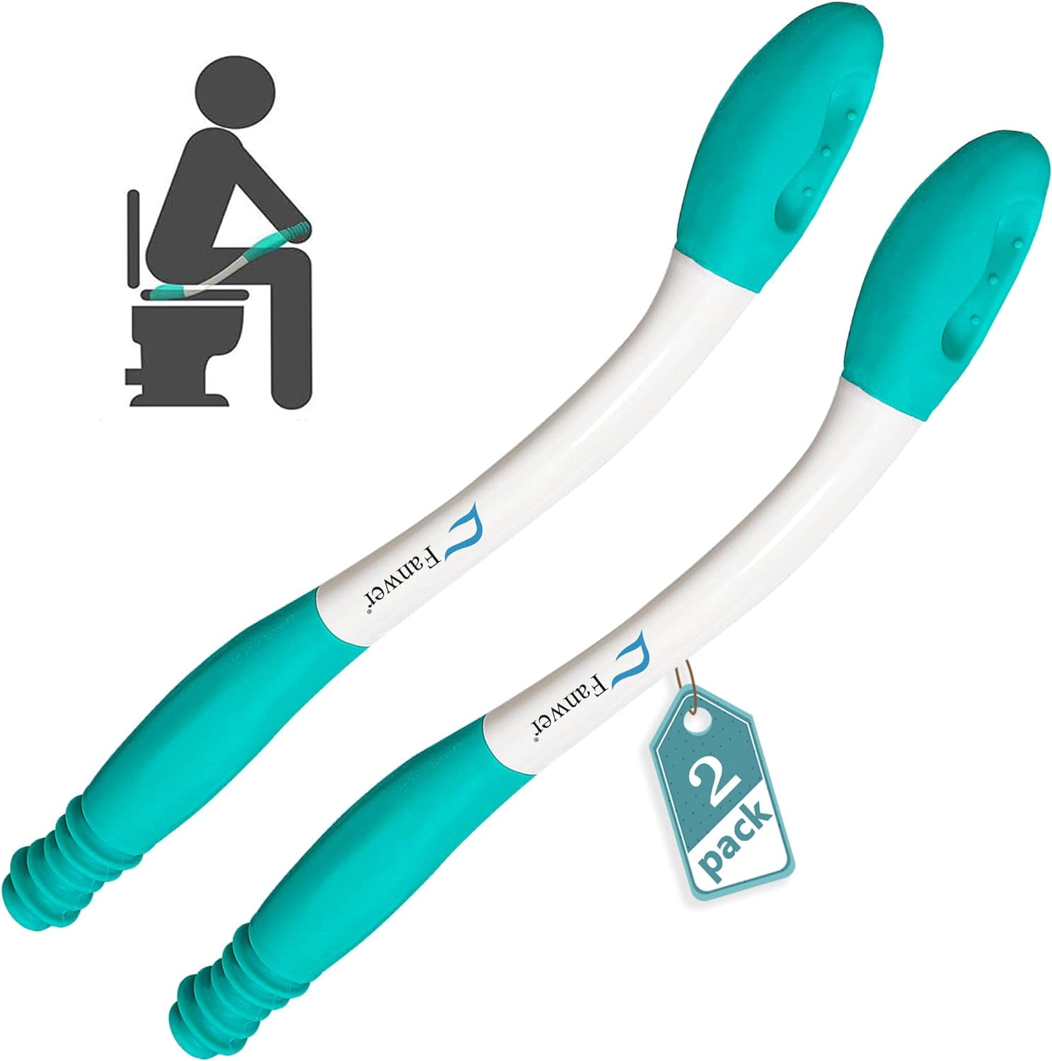 Toilet Aids Set for Wiping 15.7" Long Reach Comfort Butt Wiper Tools
