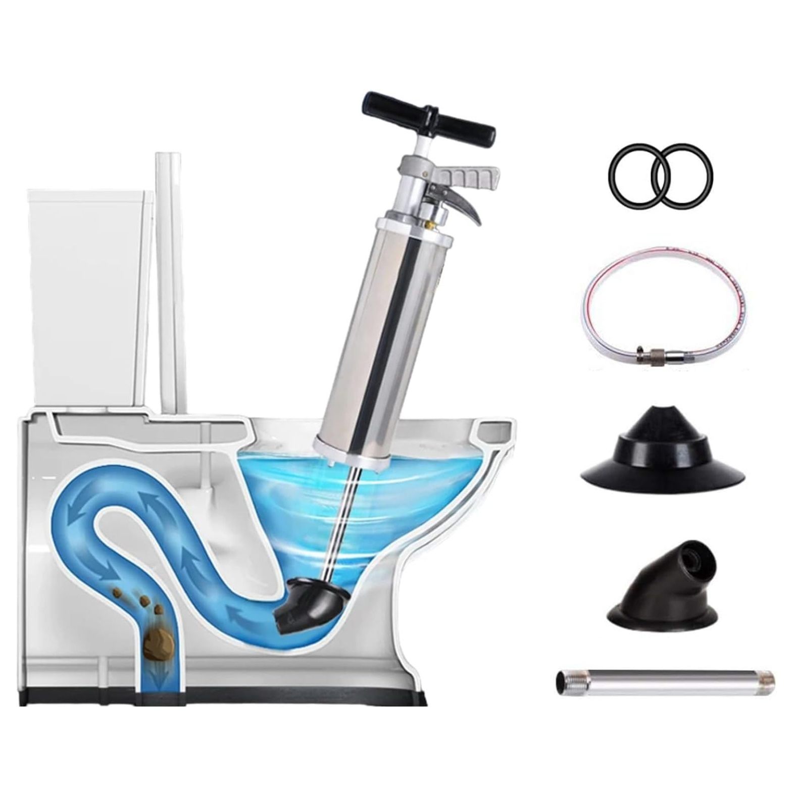 Toilet Air Plunger,Portable High Pressure Toilet Plunger Air