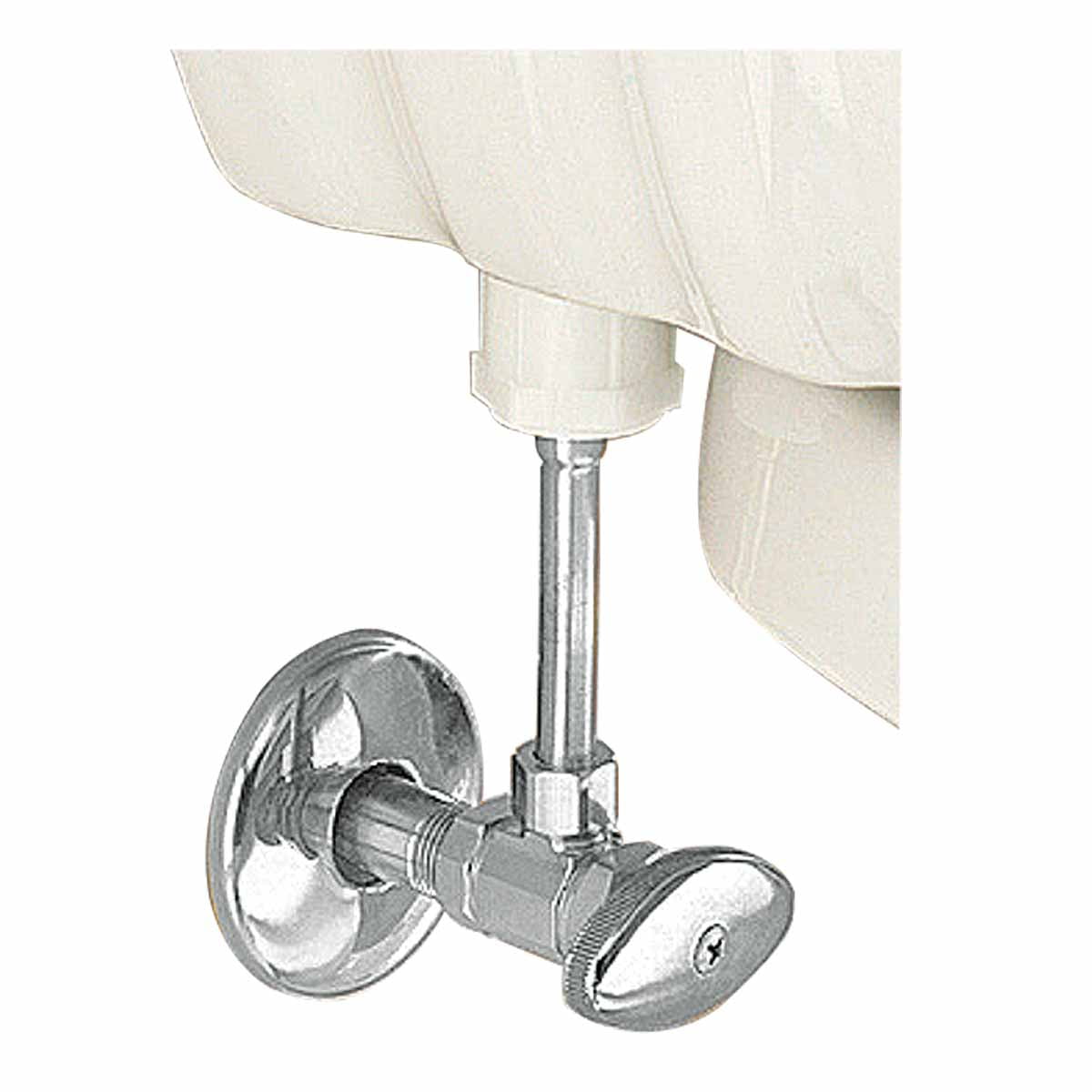 Chrome Plated Brass Toilet Angle Stop Valve with 12-inch Supply Line