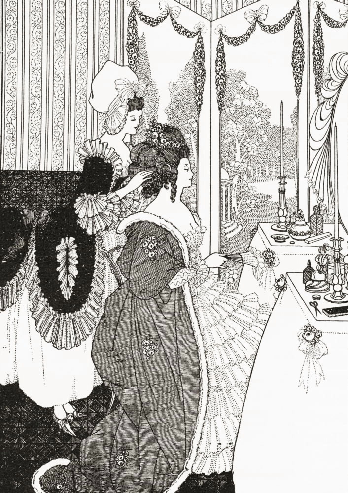 The Toilet after Aubrey Beardsley From Illustrierte Sittengeschichte vom Mittelalter bis zur Gegenwart by Eduard Fuchs published 1909 Canvas Art - Ken Welsh Design Pics (22 x 32)