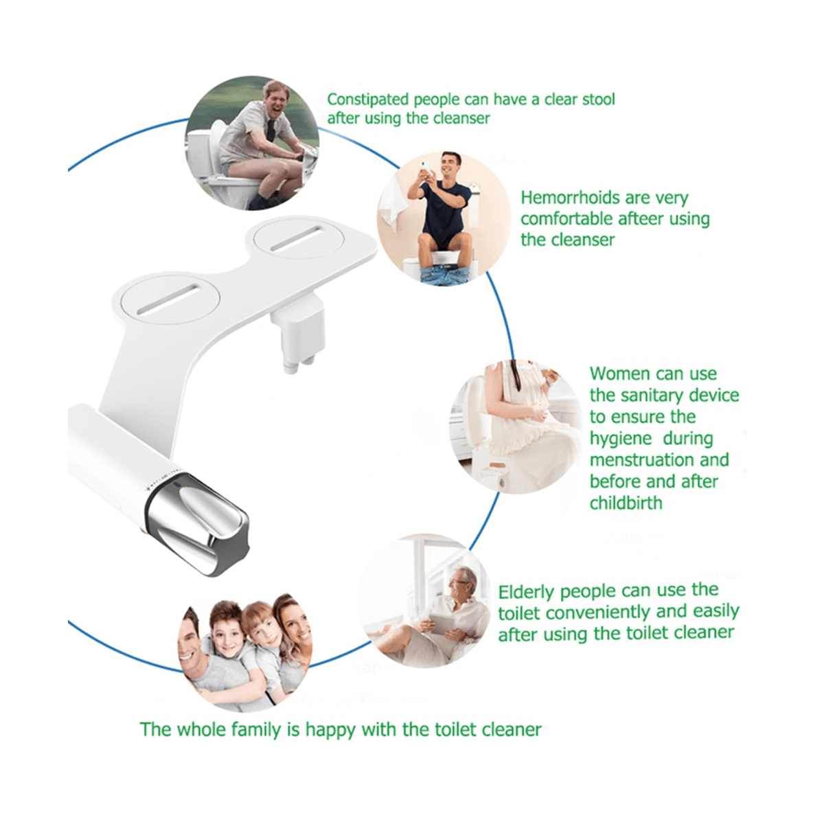 Toilet Bidet Attachment Smart Bidets UltraSlim Nozzles Self Cleaning