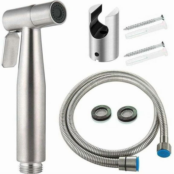 Toilet Bidet Kit with Shower Head - Hand Held Bidet Sprayer - Toilet Shower Head with Hose + Stainless Steel Holder + 2 Seals,