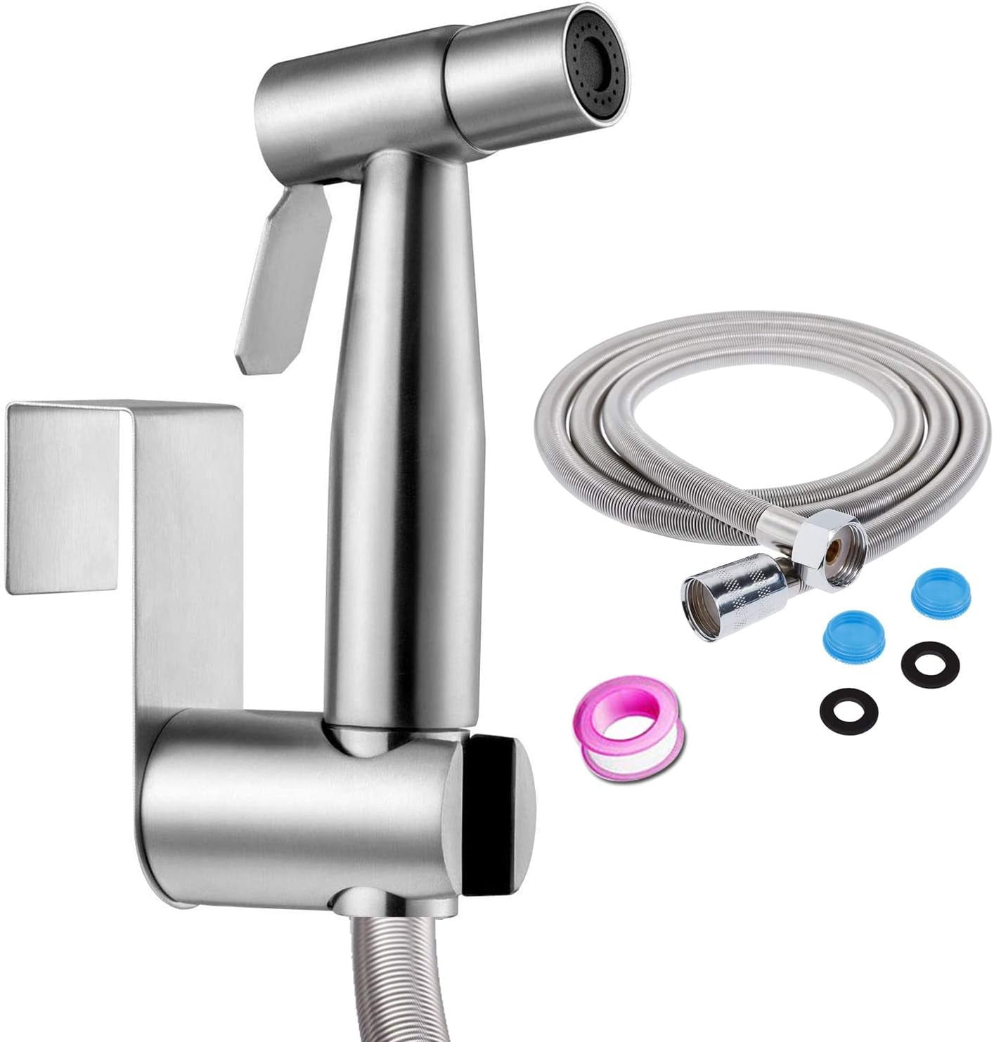 Toilet Bidet Sprayer Kit, Personal Hygiene Upgrade, Stainless Steel Construction, Self-Closing ...