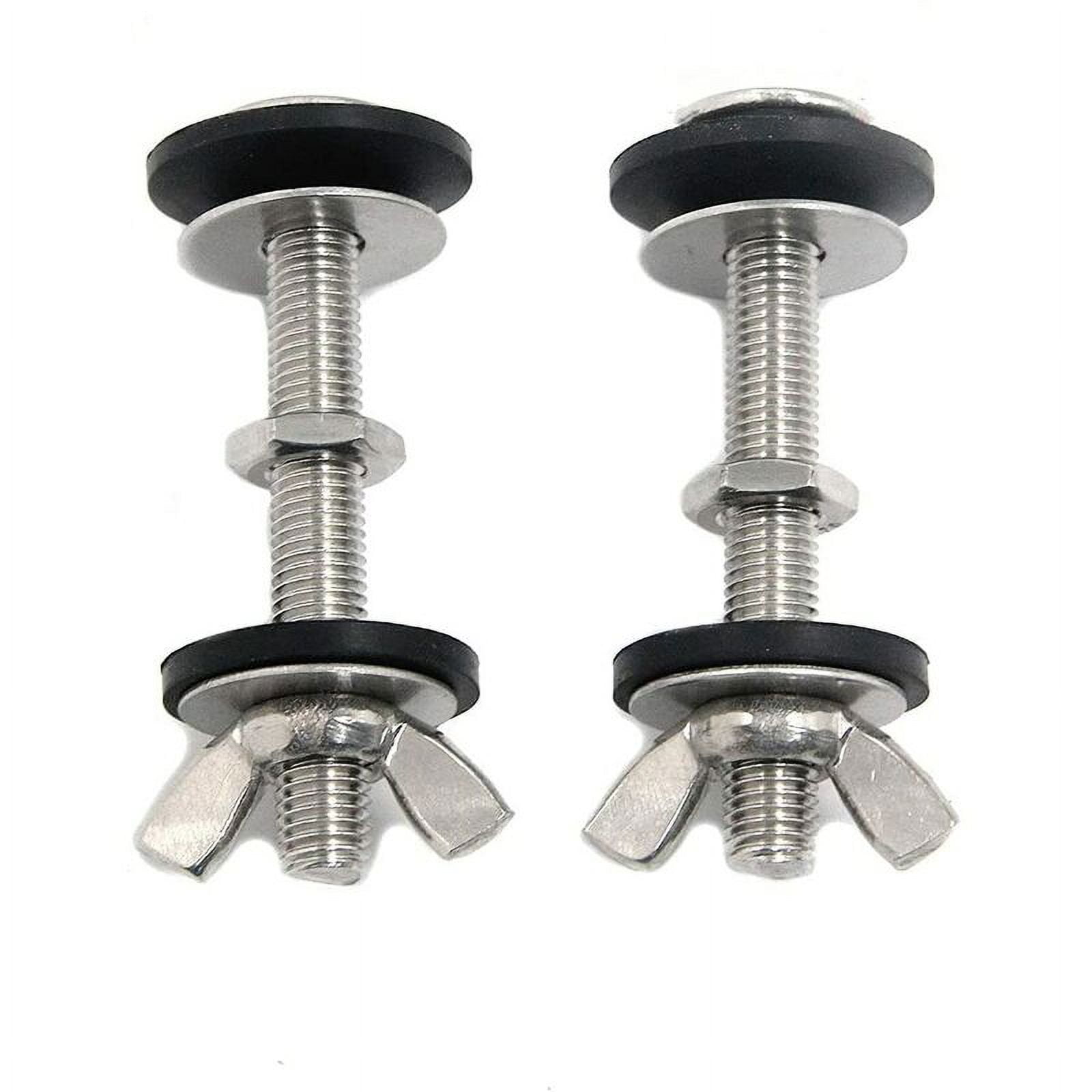 Toilet Bolt, Toilet to Bowl Bolt Kit with Rubber Washer and Wing Nut