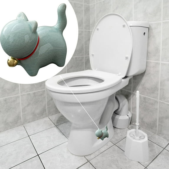 Toilet Bolt Caps Decorative Ceramic – Blue and White Porcelain Toilet Covers with Animal Design, Ice Crack Art Bathroom Hardware Bolt Cover, 2-Pack