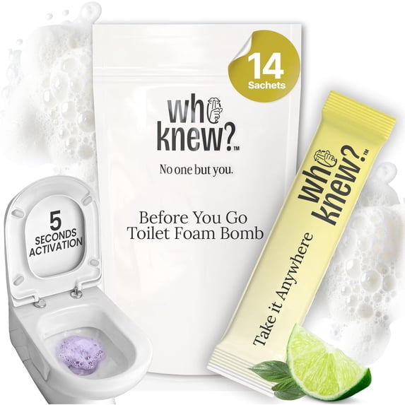 Toilet Bombs for Smell - 14 Citrus Sachets | Drop Before You Go Poop | Toilet Odor Eliminator & Poop Smell Eliminator | Portable Bathroom Deodorizer for Travel, Guest Bathrooms & On-The-Go