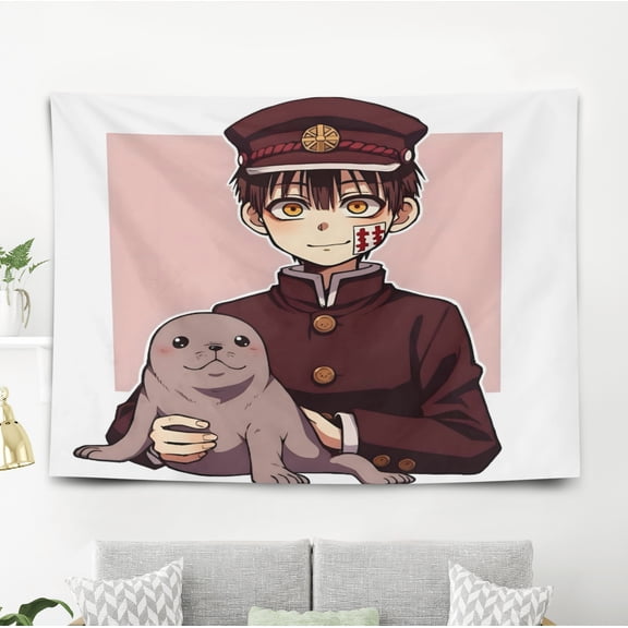 Toilet Bound Hanako Kun Pattern Wall Hanging 50*60 Inches High-Quality Peach Skin Velvet Material Classic And Charming