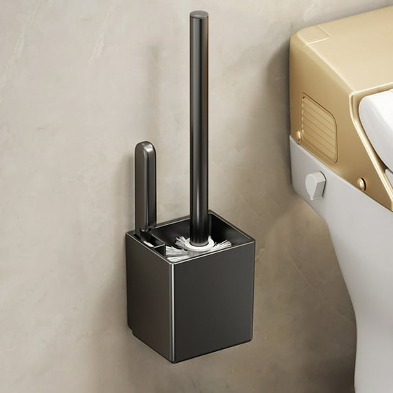 Toilet Bowl Brush with 2 Types of Brushes, Stiff and Slit Brushes for Thorough Toilet Cleaning, Hygienic, Ventilation Slot Base for Drying and Storage