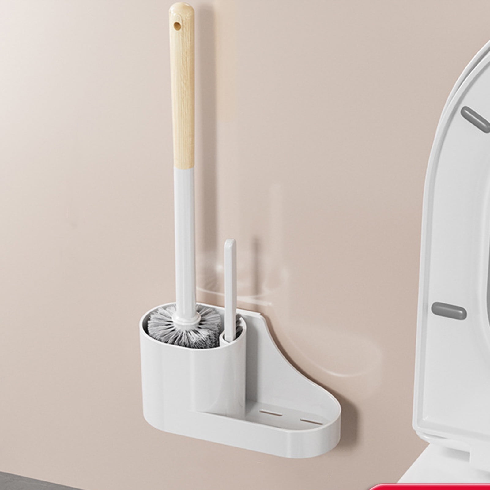 Toilet Bowl Brush with 2in1 Stiff and Slit Brushes Complete