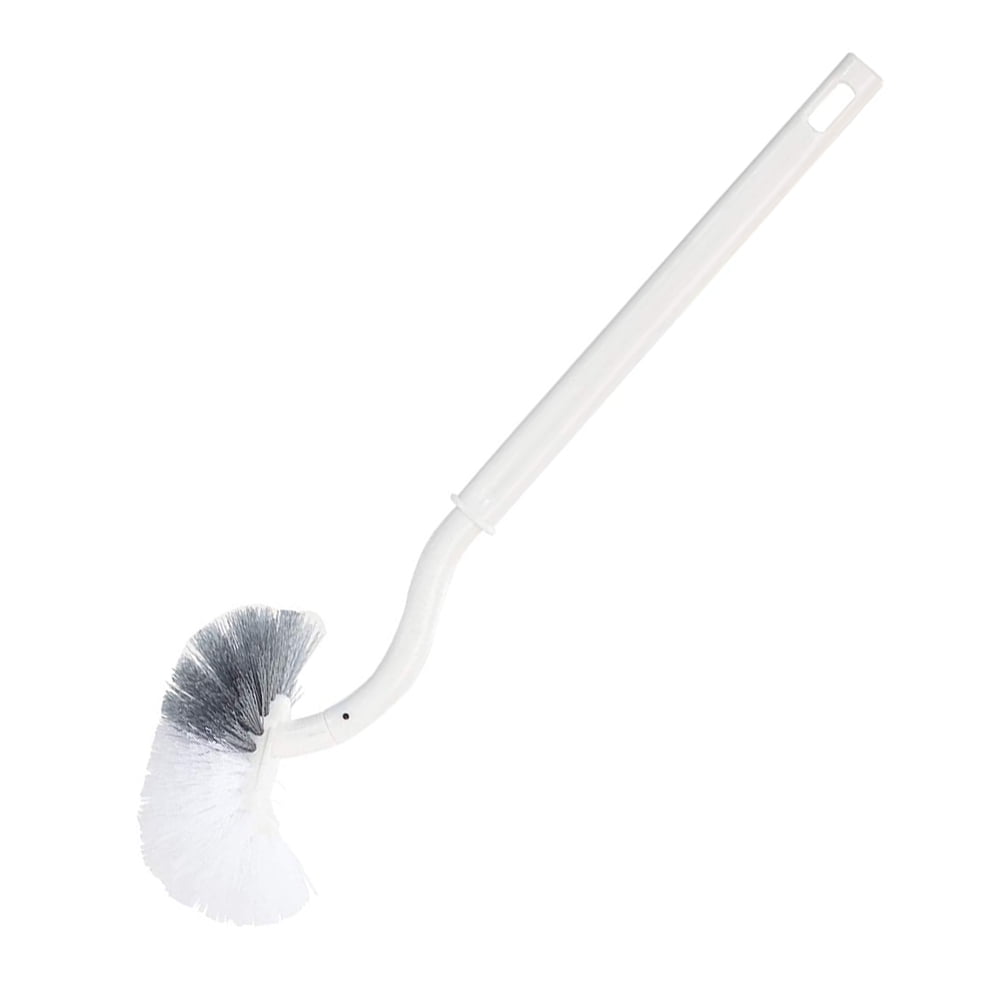 KLLEYNA Toilet Bowl Brush and Holder, Curved Design Angled Cleaner Brush  Scrubber for Deep Cleaning, Under Rim Bathroom Brush with Holder Set (White  1